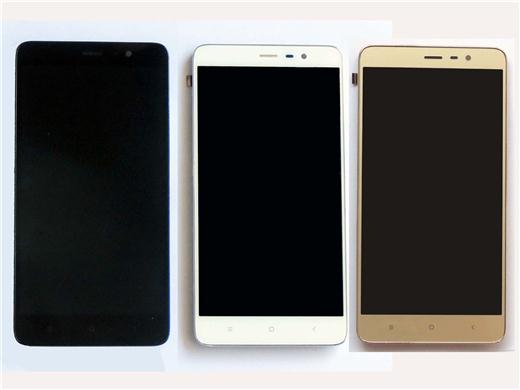Best quality Complete screen with front housing for snapdragon 650 Redmi note 3 -Black & White & Gold