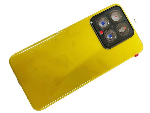 New Glass Back Housing Cover for Xiaomi 14 with Camera Holder and Glass—Yellow