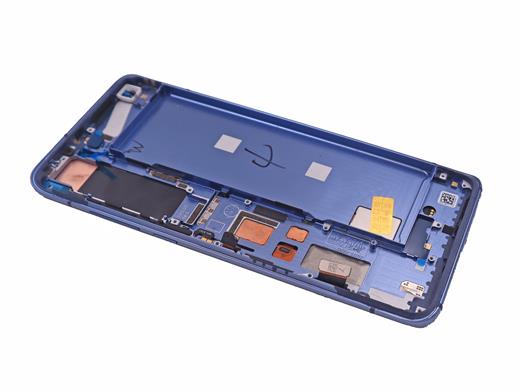 Новый экран Super Amoled с 7 приставками и олеофобным покрытием в сборе с рамкой для Xiaomi 10-Синий