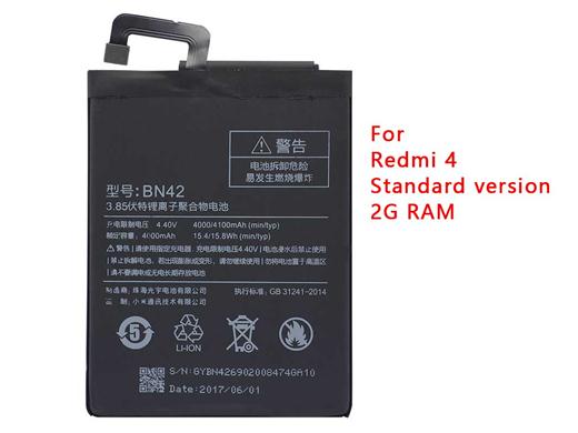 Best quality BN42 4000mAh Built-in Battery For Redmi 4 2GB RAM version (only Deliver to some countries)